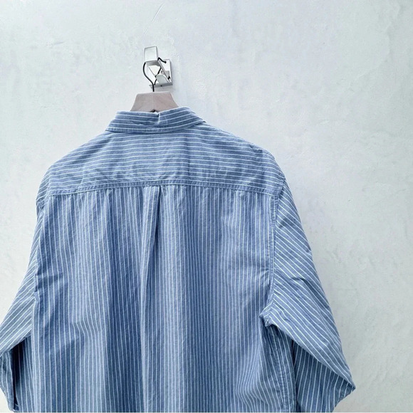 Vans Medium 100% Cotton Blue Striped Button-Up Shirt - Picture 7 of 10